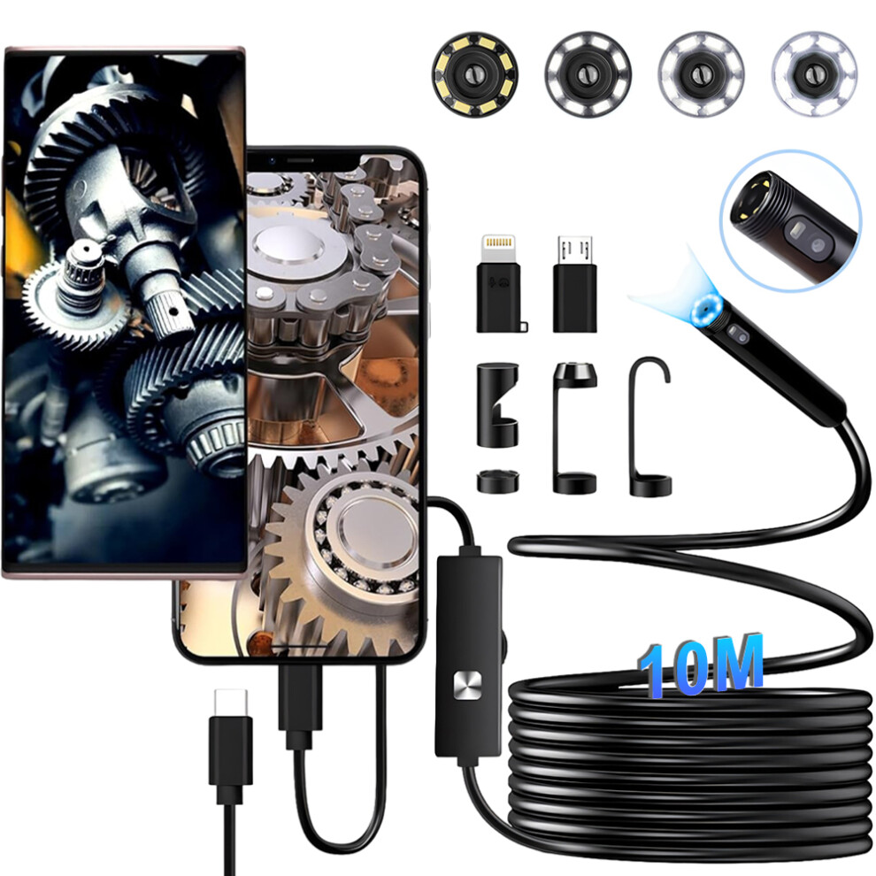 Inspection Camera, Endoscope Tool With Waterproof Snake Camera, Adjustable Led Illumination, Semi-Rigid Snake Cable For Seamless Maneuverability, 9340258989186