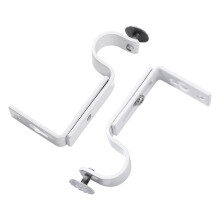 GARNECK2pcs Lúibíní Slat Cuirtíní Inchoigeartaithe Gléasta Balla Sealbhóirí Cuirtíní Lúibín Slat Cuirtíní Fuinneoige 18-22mm (Bán)