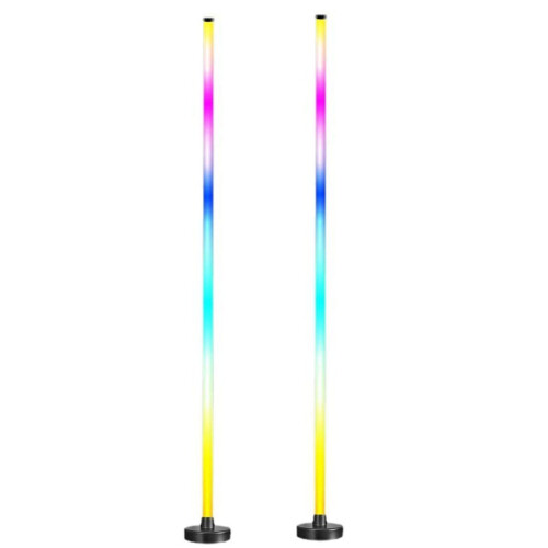 Επιδαπέδιο φωτιστικό LED RGB Viflosae, γωνιακό επιδαπέδιο φωτιστικό 1,2 μ., DIY χρώματα και 2