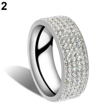 Unisex Mænd Kvinder Fem Rækker Rhinestones Indlagt Vielsesring Knuckle Parring