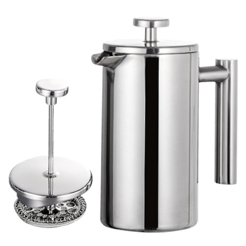 Καφετιέρα γαλλικού τύπου 350ml/800ml/1000ml, διπλού τοιχώματος από ανοξείδωτο ατσάλι,