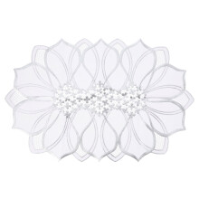 Decoração de mesa: jogos americanos redondos, almofadas florais decorativas e elegantes com isolamento térmico em PVC.