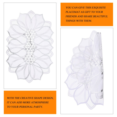 Table Decor Round Placemats Flower Cushion Decorative Chic Insulation Pads Pvc 1