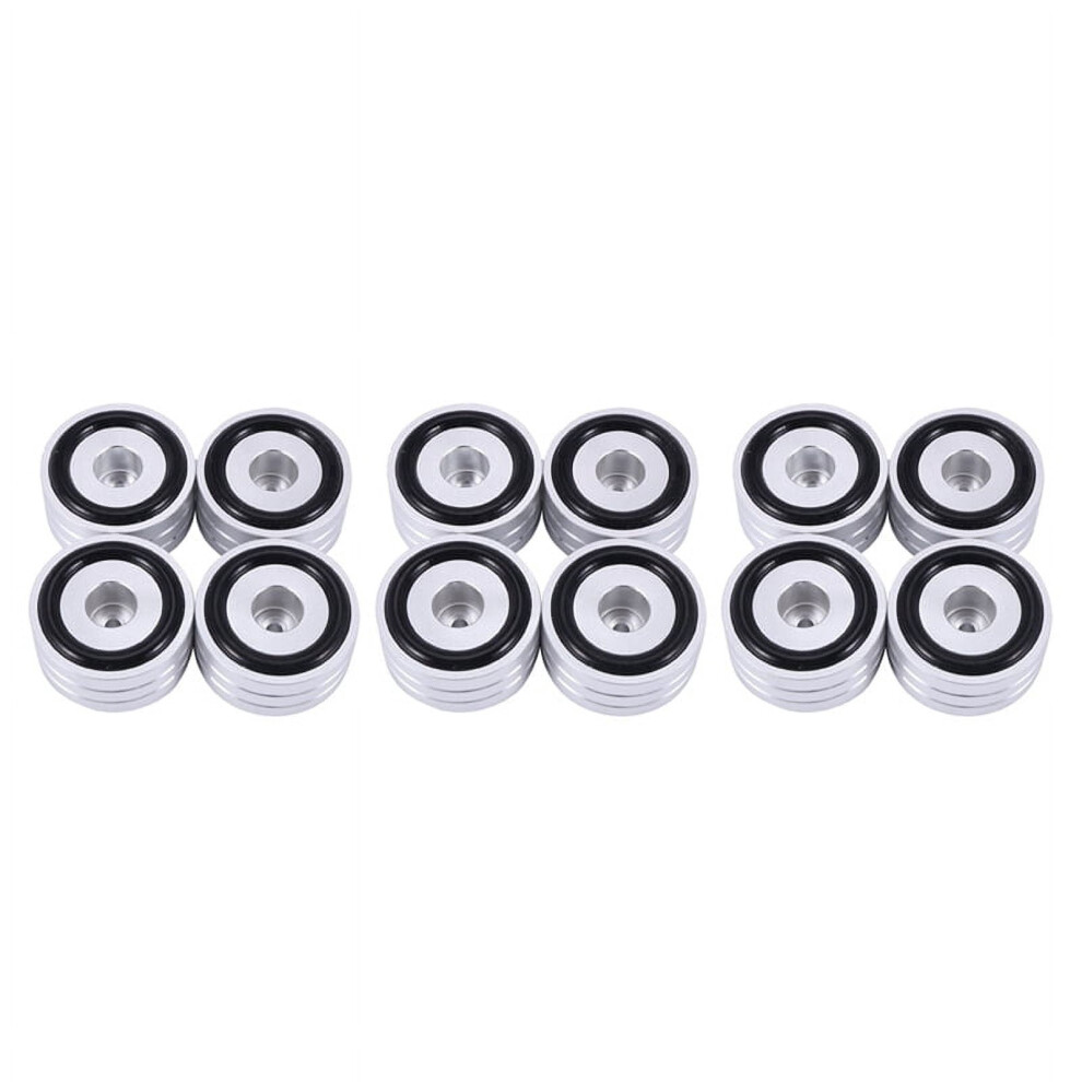 12Pcs 40X20mm Aluminum Hifi Amp Speaker Isolation Stand Turntable Feet Pad (Silver) Silver 9048212665502