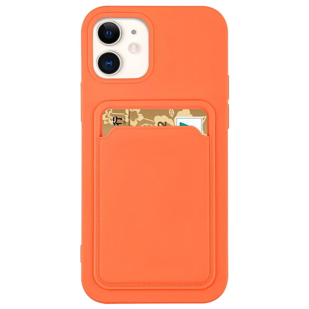 Silicone Card Holder Protection Case For Compatible With Iphone 13 In Orange 9173940847811