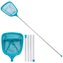 Líon Sciméir Duille 5 troigh ó US Pool Supply le 4 Chuaille Alúmanaim - Mogall Ultra-mhín 6" ar Domhain, 60" ar Fad do Linn Snámha, Spánna,