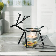 Quinlirra Clearance Reindeer Tea Light Holder, Rustic Vintage Iron Candle Holders Compatible with Wedding Christmas Centerpiece Decor