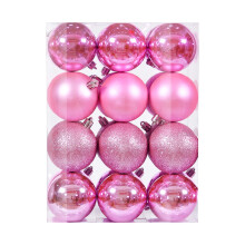 Staron 24Pcs Pink Christmas Ornaments 60mm, compatible with Xmas Tree, Shatterproof Ball Decorations for Holiday Wedding Party