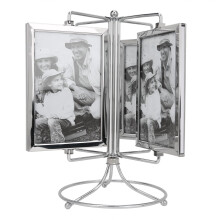 Rama foto metalică Kathlen - Ramă foto rotativă metalică pentru acasă, ramă pentru meniu rotativă pentru restaurant, pentru fotografii de 4x6