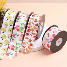 Hesroicy Ribbon Doppelseitige DIY-Haarschleifen mit Fruchtmustern, handgefertigte Schleifenaccessoires für Bankette