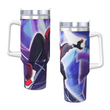 Spider-Man 40-Unzen-Becher mit Henkel und Strohhalm, auslaufsicherer, isolierter Becher mit Deckel und Strohhalm aus Edelstahl, passend für