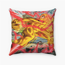 AIVO Zoom DC Comics Federa personalizzata in poliestere filato, federa quadrata decorativa per cuscino, letto, divano, decorazione per la casa,