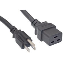 Síneadh Corda Cumhachta Mheiriceá Thuaidh, NEMA5-15P go C19, 6', 14AWG, 15A, 125V (ZWACPFAC-06)