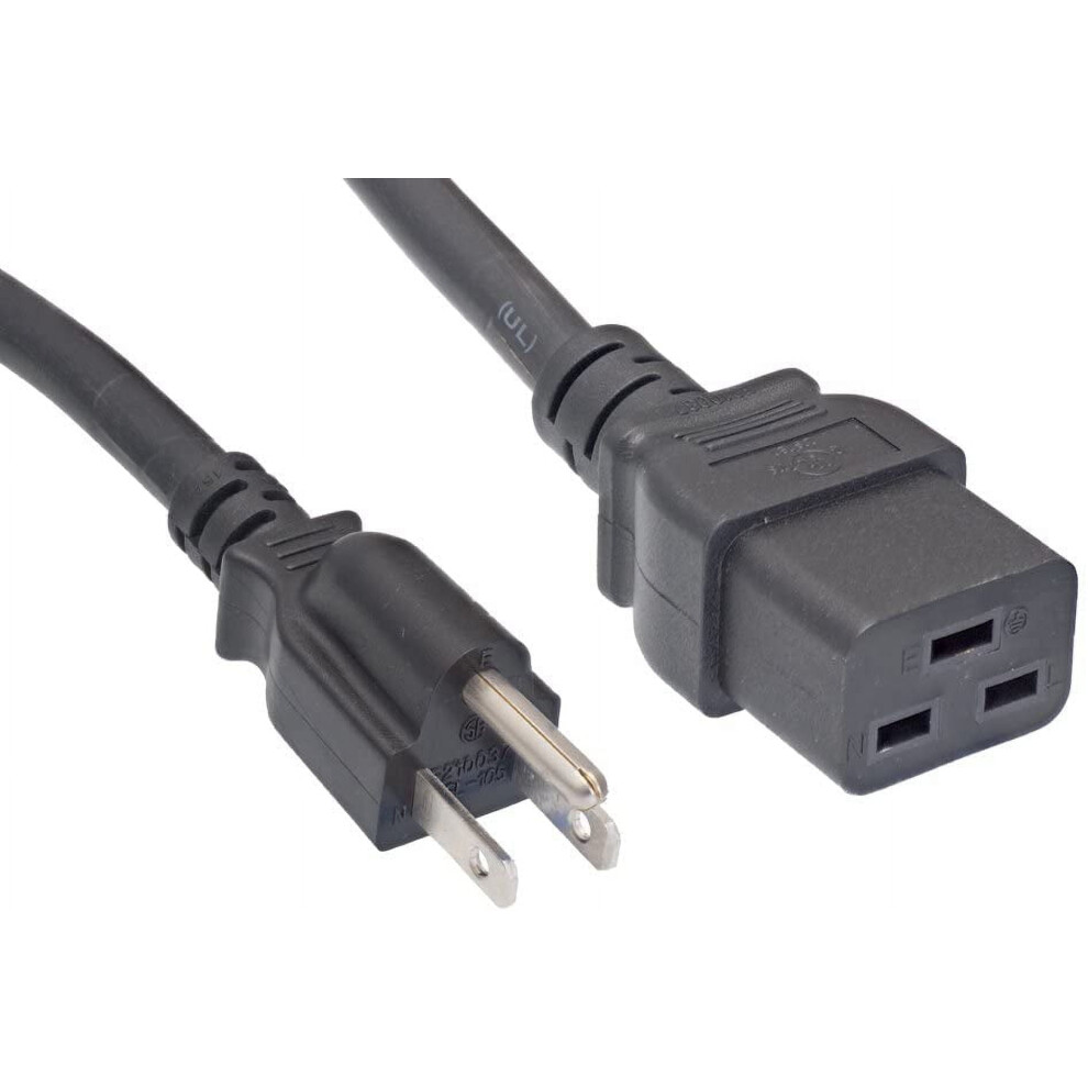 North American Power Cord Extension, Nema 5-15P To C19, 6', 14 Awg, 15A, 125V (Zwacpfac-06) Black 9448196885222