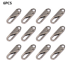 6/12 Pieces Zipper Pull Replacement Zipper Repair Kit Zipper Slider Pull Tab Universal Zipper Fixer Metal Zipper Head