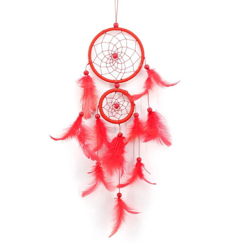 Dreamcatcher Feather weaving RED red