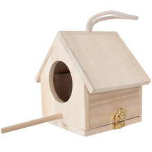 Mizh 1Pc Wooden Bird House Wood Birdhouse Pet Bird Nest Hanging Sleeping Nest