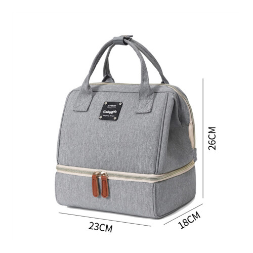 Milk Storage Breastfeeding Double-layer Backpack Hand Bag Double Layer Fresh Preservation Bag,Black 1