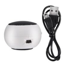 Mini Portable Travel 3.5mm Speaker Built-in Battery for Mobile Phone MP3 PC White
