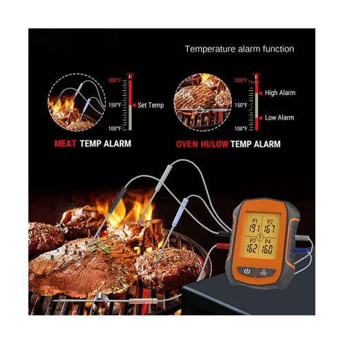 Grillmatlagningstermometer Trådlös smart säker grilltermometer Stöder 490 fot trådlös anslutning för utomhusgrillning 2