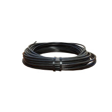 Black Vinyl Coated Steel Aircraft Cable 1/8" VC 3/16" 7x19 Wire Rope Clothes line Your Choice of Length and Number of Clamps (50 ft, with 25 Clamps)
