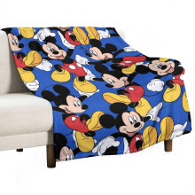 Couverture Mickey en flanelle ultra douce et pelucheuse, super moelleuse, chaude, légère et thermique, confortable en toute saison pour la maison,