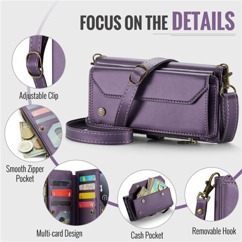 Capa para celular Quinlirra Utility Model compatível com 15 polegadas, capa carteira multifuncional com zíper e abertura flip-top, presente ideal 2