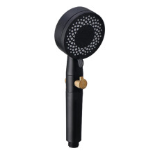 Cabezal de ducha turbo YOBOLK con 5 modos de baño y parada de agua a presión, compatible con sistemas de ducha estándar.