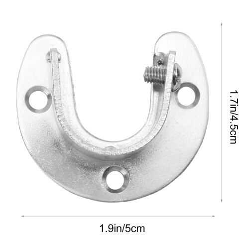 2 Sets Open Flange Seat Closet Pole Bracket Wardrobe Base Rail Curtain Rod Guide 1