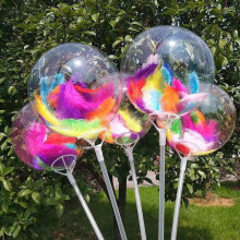 SUSUchens5Pcs Ballons de fête extensibles, grande surface, PE transparent, décoratifs, à bulles, pour bricolage, articles ménagers, style D