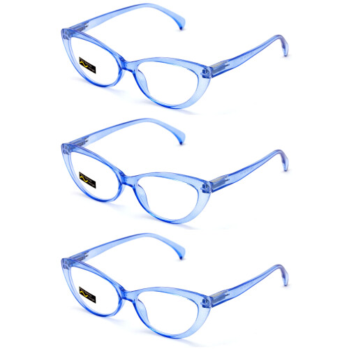 3 ζευγάρια γυναικεία γυαλιά ανάγνωσης Cat eye Clear Blue - Cateye 1