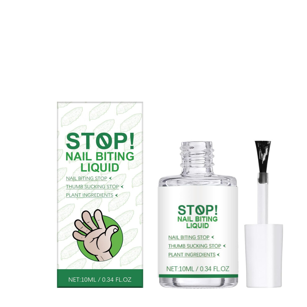 Nail Biting Deterrent Bitter Clear Polish for Kids and Adults with Avocado Oil, FastDrying 10ml