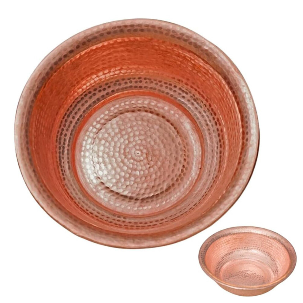 Copper Foot Soak Basin Handcrafted Hammered Finish MultiPurpose Pedicure and Camping Bowl