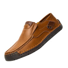 Men's Black Leather Casual Shoes Elegant Monkstrap SlipOn Comfort Fit Formal Business 6 UK Brown