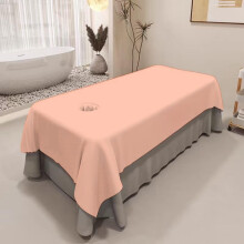 Massage Table Sheet with Face Hole, Luxury Cotton Blend Spa Bed Cover, Pink 140x240cm Breathable