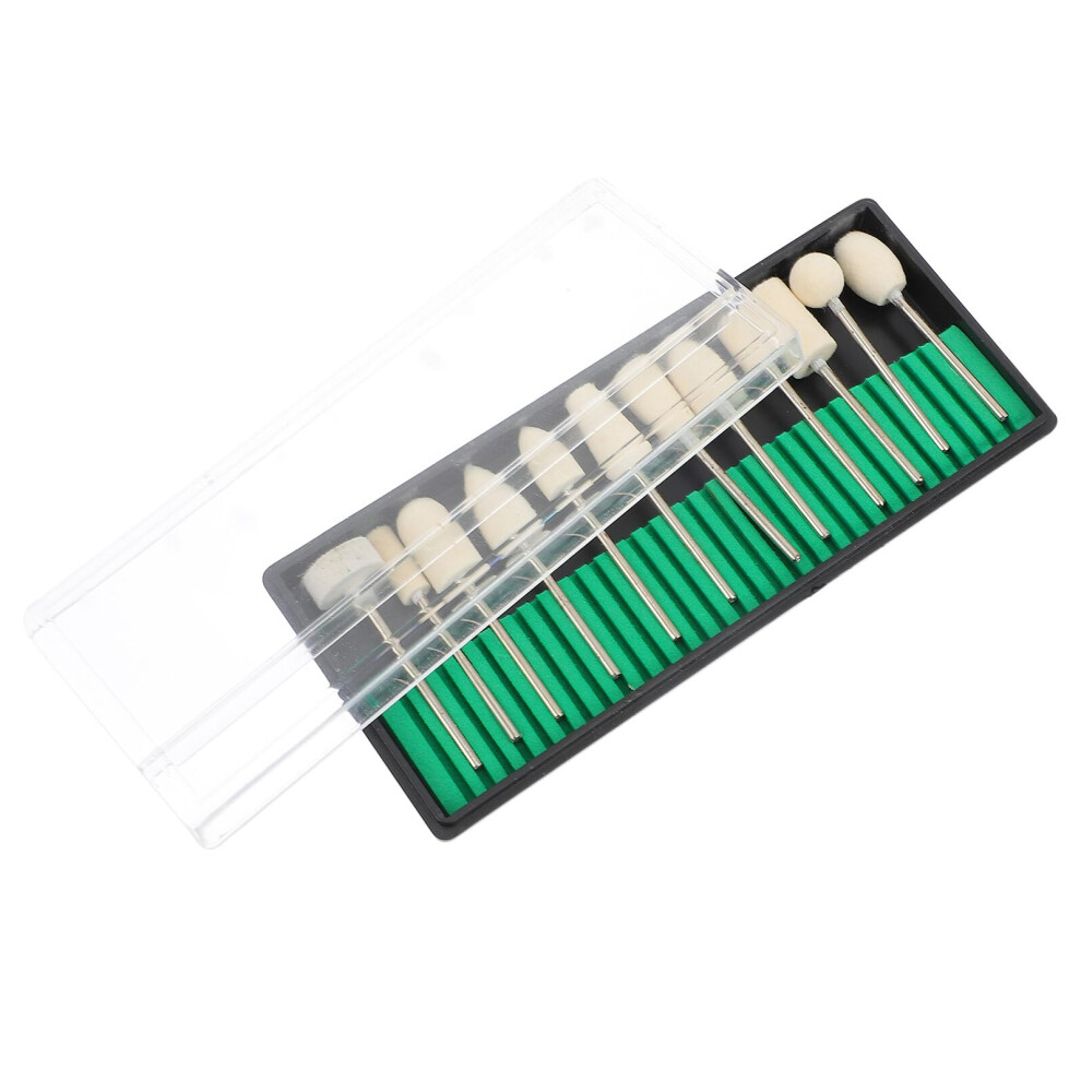 12Pcs Wool Nail Drill Bits for Gel Polish Removal and Acrylic Nails Salon and Home Use