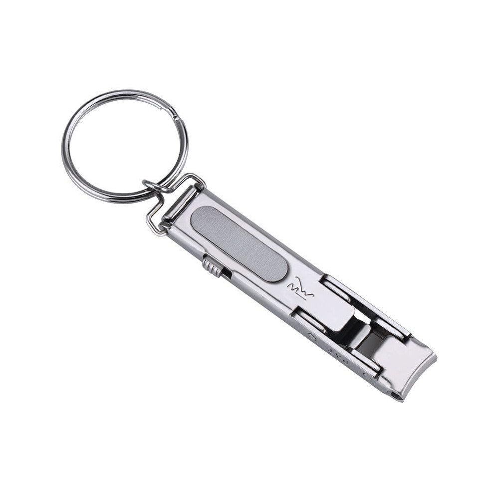 Foldable Stainless Steel Nail Clippers Wide Jaw with File Safety Lock for Thick Nails Travel