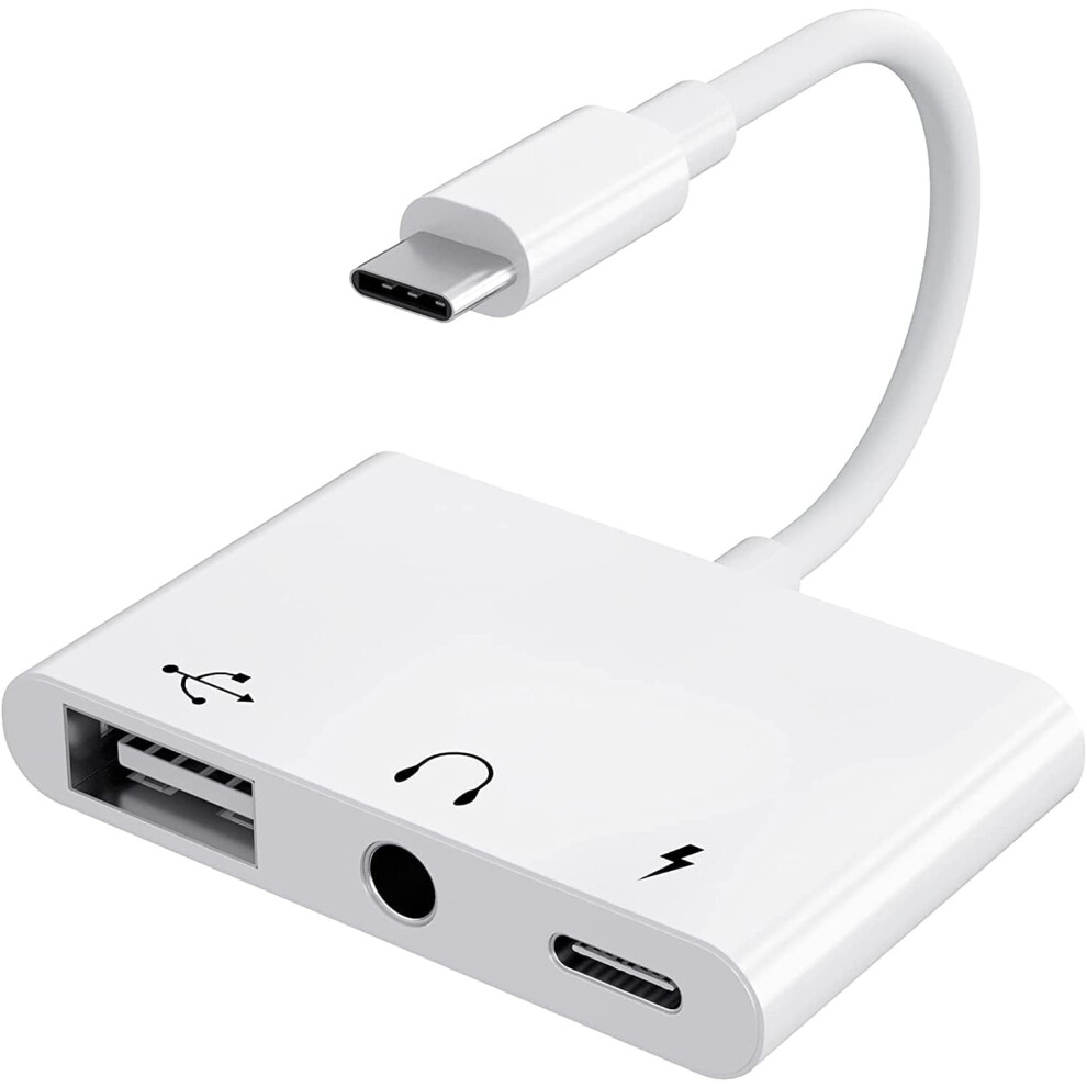 Uwecan Usb C To Usb Adapter, 3 In 1 Usb C To Usb A Otg Adapter With 3.5Mm Headphone Audio Jack And 60W Pd Fast Charging 9048212129493