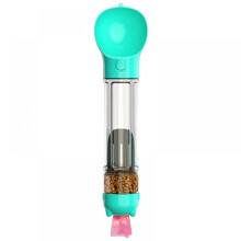 Portable Dog Water Bottle 4-in-1 with Food Container, Poop Shovel, Garbage Bag, compatible with Pet Travel Walking Hiking