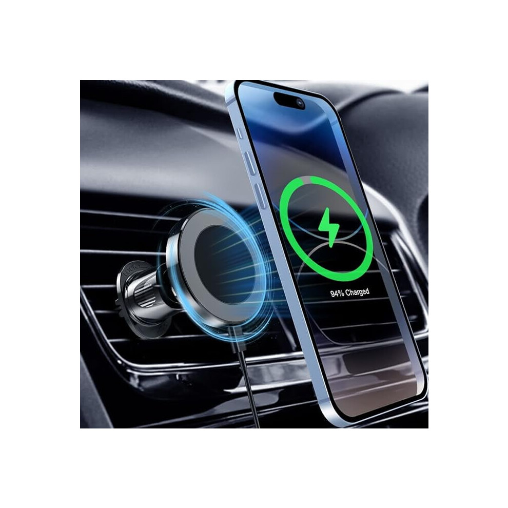 Magnetic Car Mount Charger Â 15W Fast Wireless Charger Compatible With Iphone, Samsung, Huawei Â 360 Vent Mount Holder 9048212129974