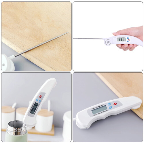 Folding Thermometer Baking Temperature Indicator Digital Electric Probe Grilling Plastic 1
