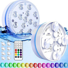 Hariumiu Submersible LED Pool Light with Remote Control 16 Color Changing Modes Brightness Adjustment IP68 Waterproof RGB Pool Light
