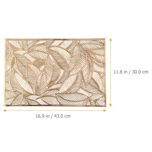 Eease SOLUSTRE Vintage Round Placemats (2pcs) Leaf Hollow Dining Table Coasters 2