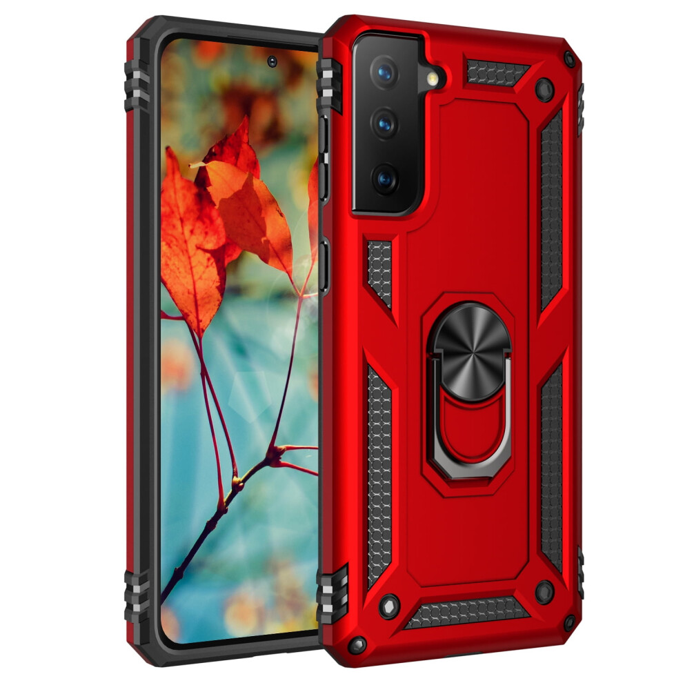 Compatible With Samsung Galaxy S21 Case, Ring Holder Kickstand Magnetic Hybrid Rugged Shockproof Cover, Blue 9048212131434