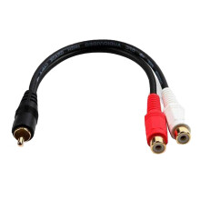 Wideskall 6 inch Premium RCA Male to 2 RCA Female Stereo Audio Splitter Cable