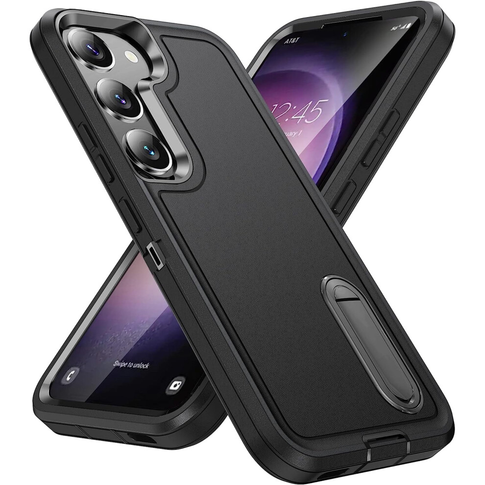 Compatible With Samsung Galaxy S23 Case, Shockproof Dustproof Military Grade Protective Cover With Kickstand For S23 5G (Black) Black 9048212131618