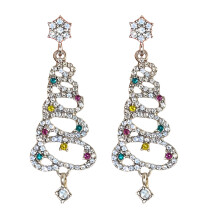 Festliche Ohrringe für Damen, Weihnachtsohrringe für Damen, festlicher Schmuck, baumelnde Ohrhänger mit Strass- und Perlenakzenten, leicht und
