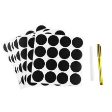 Étiquettes autocollantes noires pour épices, étiquettes rondes autocollantes (4 cm de diamètre), lot de 112, pour écrire dessus, effet tableau