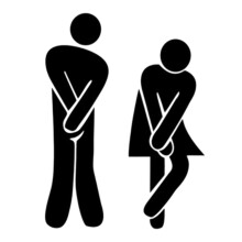 Toiletdeurbordje, zelfklevend, bordje voor dames-/herentoilet, grappig bordje voor gastentoilet, zwarte deursticker, verwijderbaar badkamerbordje
