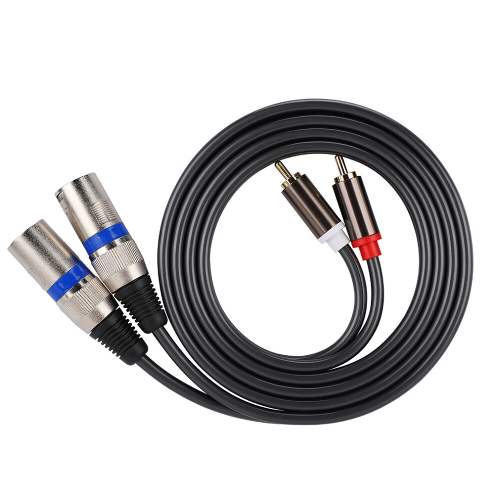 High-Performance Audio Interconnect Cable, Phono Duplicator Lead Adapter Convert Dual Rca To Xlr Male With Rubber Strain Relief And Al-Foil Shielded 9009791652857